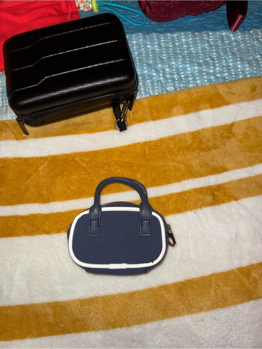 navy mini satchel bag charm